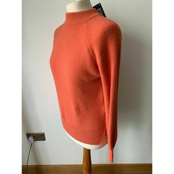M&S high neck soft fluffy Jumper Size XS Orange - Picture 4 of 5